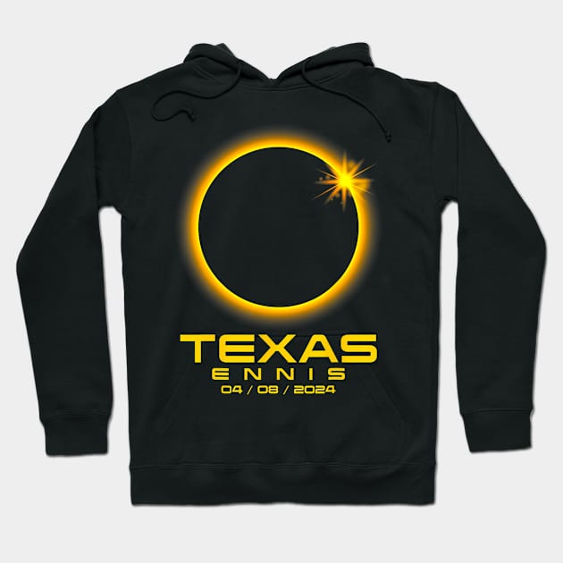 Ennis Texas Tx Total Solar Eclipse 2024 Hoodie by SanJKaka